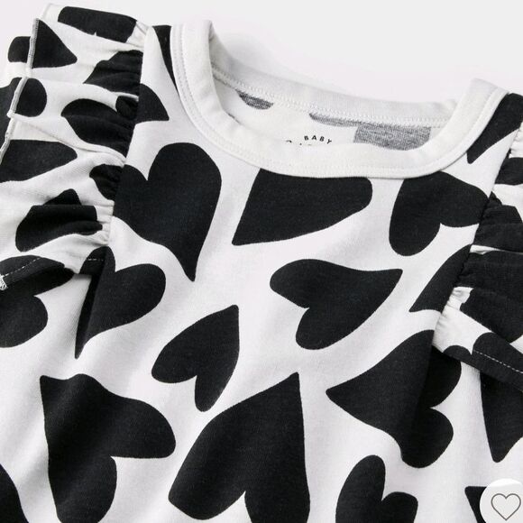 NWT Baby Girl's Heart Ruffle Romper Valentine's Day Halloween Christmas - Picture 8 of 9